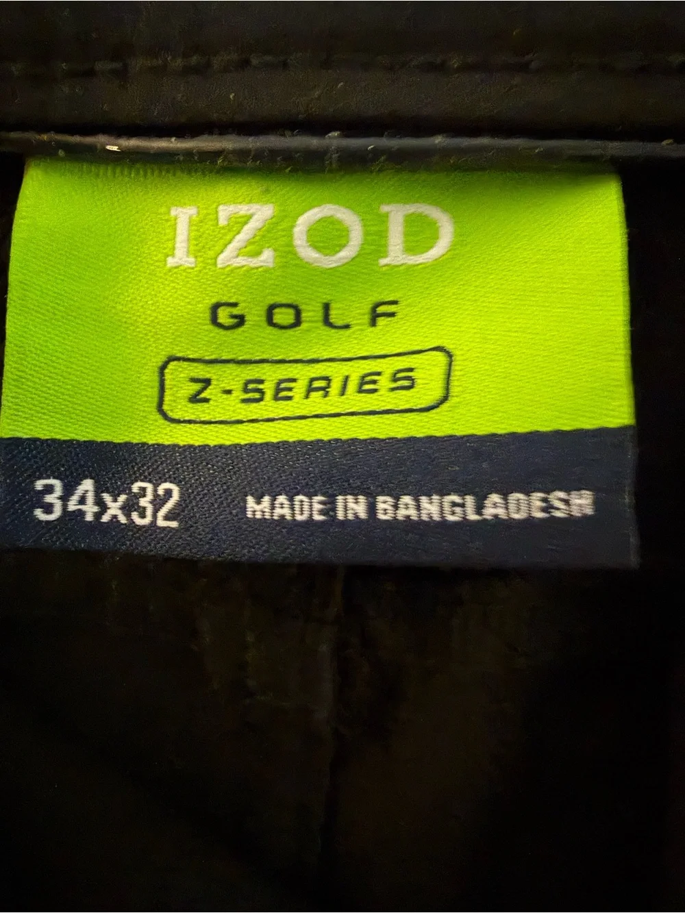IZOD Golf Z-Series Men’s Black Flat Front Tapered Stretch Pants 34x32 45PF012